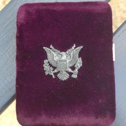 Coffret pour Pièces médaille Dollars US USA boite vide 45 mm velour aigle