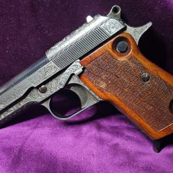 Pistolet BERETTA, Mod 1951, LUXE, calibre 9x19, GRAVURES magnifique, 1967, Catégorie B