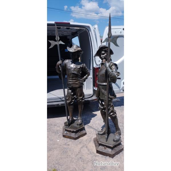 Statue en bronze d hallebardier xx eme 2.30 m