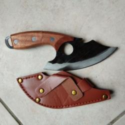 A SAISIR - Superbe couteau lame courbe de 13 cm avec étui port ceinture