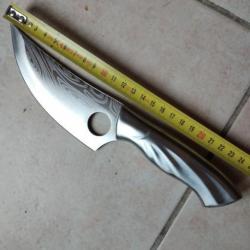 A SAISIR - Très beau couteau droit de long. 25,5 cm lame de 13,5cm ep. 2mm NEUF