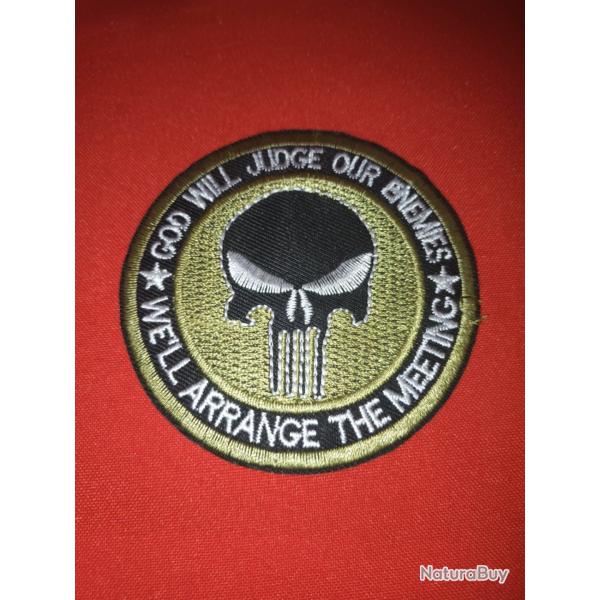 Patch cusson punisher brod thermocollant Diamtre 8cm