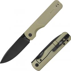 Couteau Oknife Duron Lame Drop Point Acier Nitro-V Manche Aluminium OAL Super Vert Olive OKNDURONOG