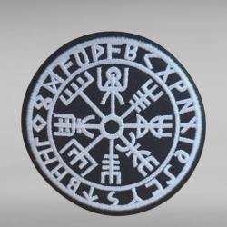 ÉCUSSON VIKING SYMBOLE - PATCH BRODÉ THERMOCOLLANT VALKNUT VALHALLA VIKING 8 CM NORSE