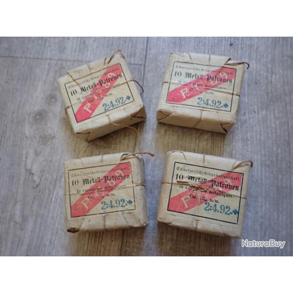 1892 Boite de 10 CARTOUCHES 10.4x38R VETTERLI MODELE 1878 PERCUSSION ANNULAIRE