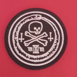 écusson memento mori brodé scratch diamètre 8cm