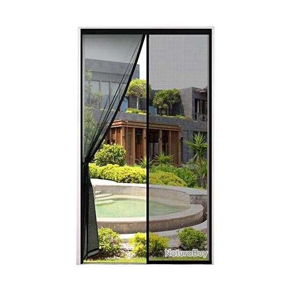 Moustiquaire Porte 120x220cm Maille Trs Dense Aimante Rideau Anti Mouches et Insectes