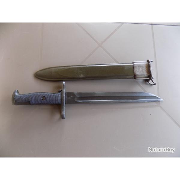 Baonnette amricaine  Modle 1905-E1 fabricant S.A. 1908 coupe bowie.
