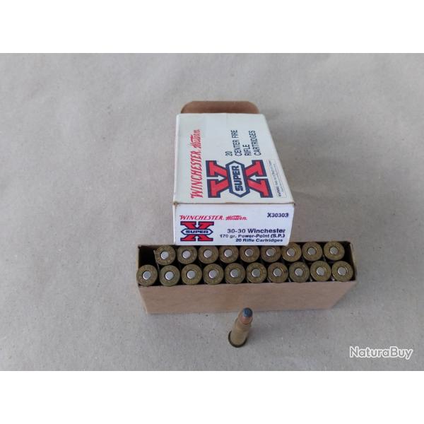 Balles Winchester Super X cal 30-30 170 grains