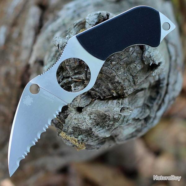 Couteau Spyderco Swick 6 Lame Wharncliffe Acier LC200N Serr Manche G10 Noir tui USA SCFB14S6