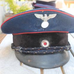 Casquette allemande schirmutze de la Reihsbahn