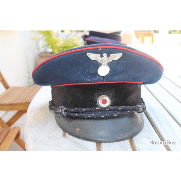 Casquette allemande schirmutze de la Reihsbahn