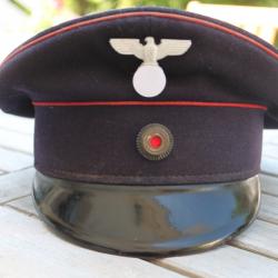 Casquette allemande schirmutze de la Reihsbahn (cheminot)