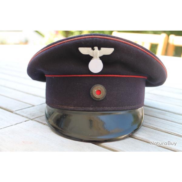 Casquette allemande schirmutze de la Reihsbahn (cheminot)