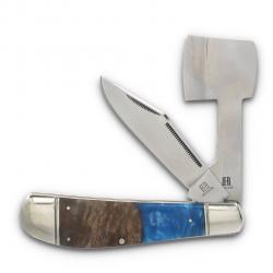 Couteau Rough Ryder Chopper Lames Acier 440 Manche Bois et Résine Pandora Swirl Slip Joint RR2655 -