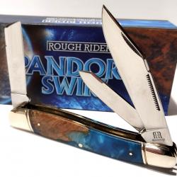 Couteau Rough Rider Texas Stockman Lame Clip Point Sheepfoot Spey Acier 440 Manche Pandora RR2653