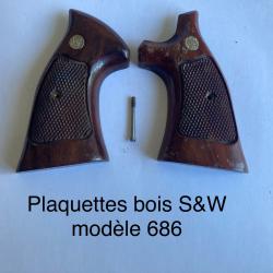 Plaquettes bois S&W modèle 686 + vis