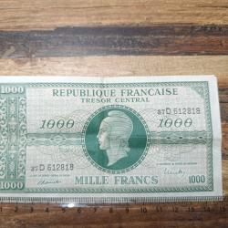 Billet 1000 francs trésor central 1945 France