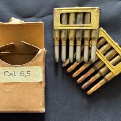 Rare boîte d'époque 6,5x52 Carcano de 1950 incomplètes