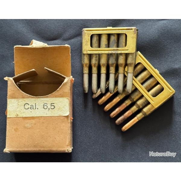 Rare bote d'poque 6,5x52 Carcano de 1950 incompltes