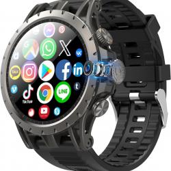 Montre connectée 4G Android 2025 GPS AMOLED 3GB+32GB SIM intégrée caméra 180° appels sport WiFi NFC