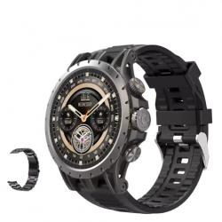Montre connectée 4G Android 2025 GPS AMOLED 3GB+32GB SIM caméra 180° appels sport WiFi NFC +Bracelet