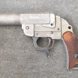 Rare pistolet lance fusée allemand Heym calibre 4