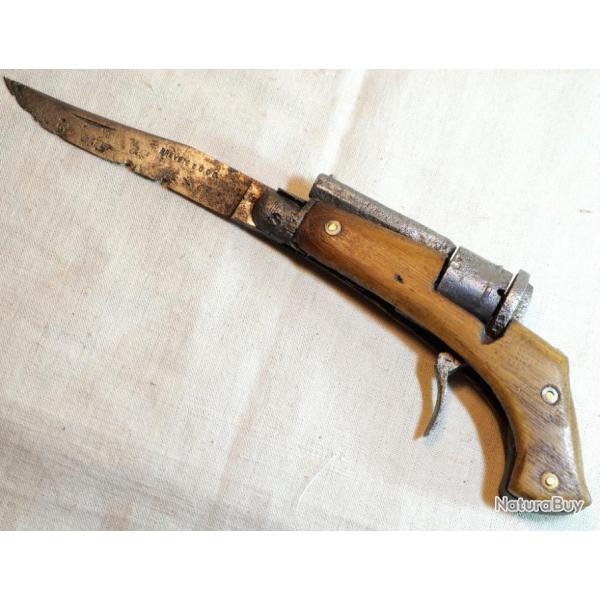 ************** couteau revolver couteau pliant calibre 5mm broche - XIXe - ref cab24cop001