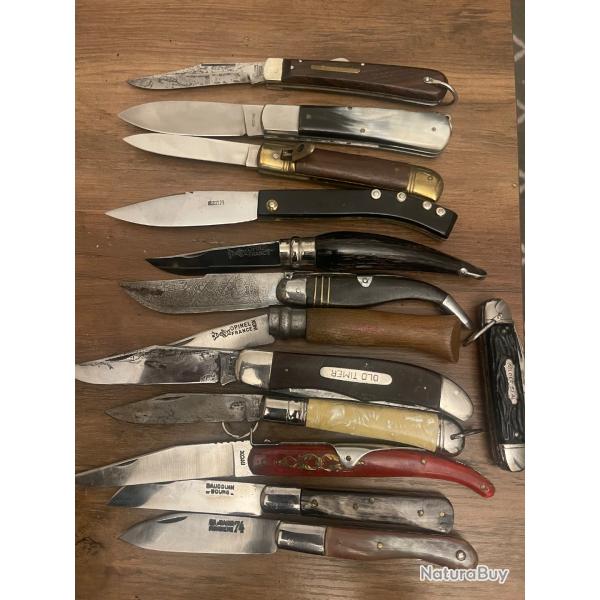 12 Diffrents couteaux  pliables