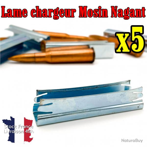 Clip lame chargeur pour Mosin Nagant 7,62x54r - Lot de 5 pices - Stock France