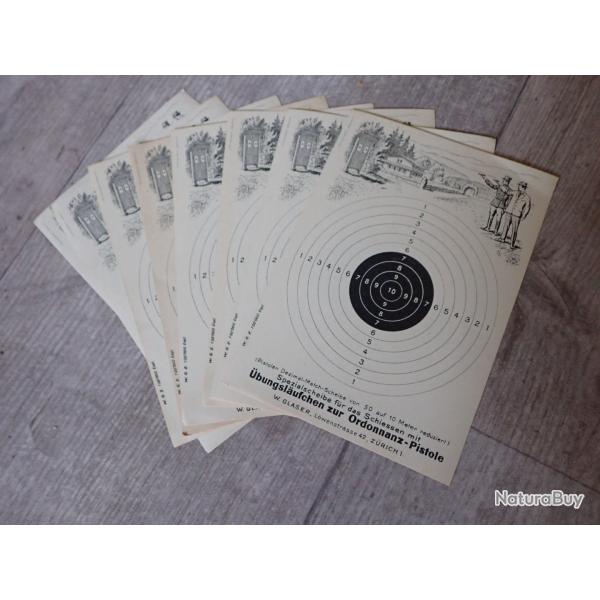Lot de 8 cibles GLASER pour systme Lienhard - Tir rduit au pistolet