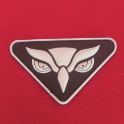 écusson pvc 3d yeux hibou système scratch dimension 7/4cm