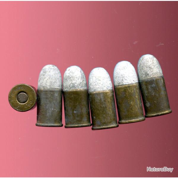 Lot de 6 cartouches 450 Revolver Bull Dog - percussion centrale couverte