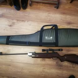 carabine air comprimé avec lunette et housse de transport modèle INDUSTRY BRAND QB27 4,5mm