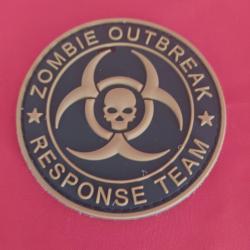 écusson pvc 3d zombie outbreak système scratch diamètre 9 cm