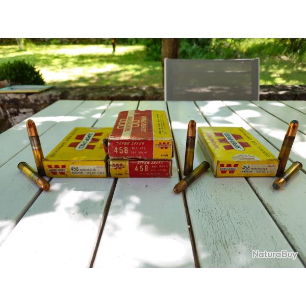 65 cartouches Winchester calibre 458 Win Mag