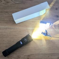 PACK LAMPE DE POCHE SUPER LEGERE ULTRA PUISSANTE ETANCHE ABS SOLIDE Z00M X200 LIVREE AVEC CHARGEUR