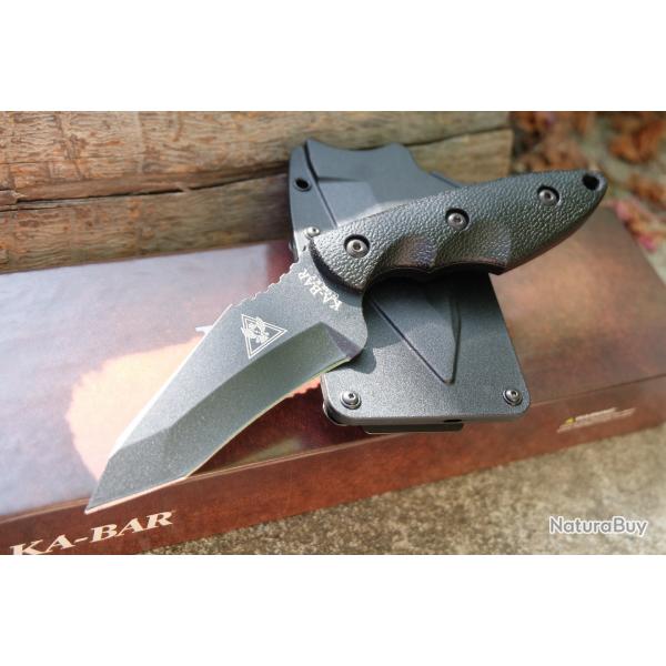 Couteau Tactical Ka-Bar TDI Hinderer Hellfire Acier Carbone 1095 Manche Zytel Made In USA KA-2486