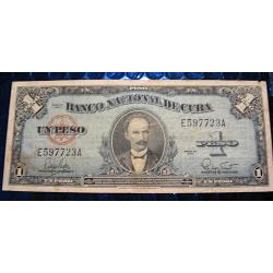 CUBA  billet de 1 peso  série de 1960  (José Marti) tb+