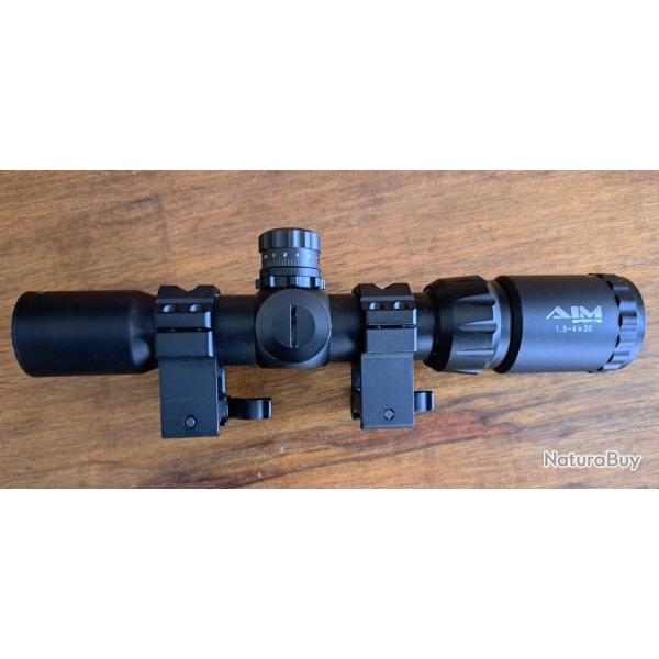 LUNETTE AIM SPORTS 1,5-430 , RETICULE MILDOT ILLUMIN