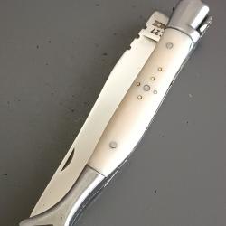 COUTEAU LAGUIOLE JAMBETTE, THIERS, manche IVOIRE, guilloché.