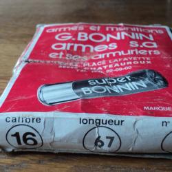 Très ancienne boîte de cartouches, en carton, cal 16/67