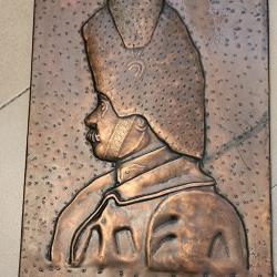 Grenadier de Napoléon plaque en cuivre bombée par Riou 31 x 45.5 cm moule?