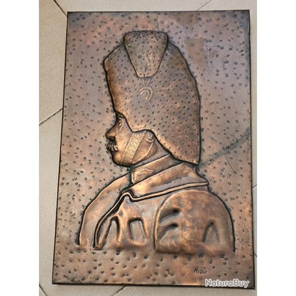 Grenadier de Napolon plaque en cuivre bombe par Riou 31 x 45.5 cm moule?