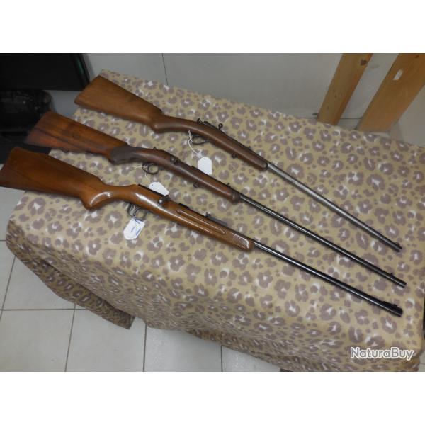 un lot de 3 carabines calibre 22lr
