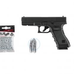 Pack Glock 17  4.5 CO2, BB Steel  Cal. BBs 4.5mm, Sachet de 5 Capsules Umarex de CO2 12gr