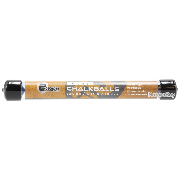 Billes craie bleue P2P noyau acier - Cal 68 - 10