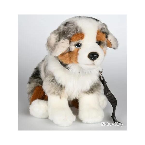 Peluche chien berger australien avec laisse NATURE DE BRENNE 28cm