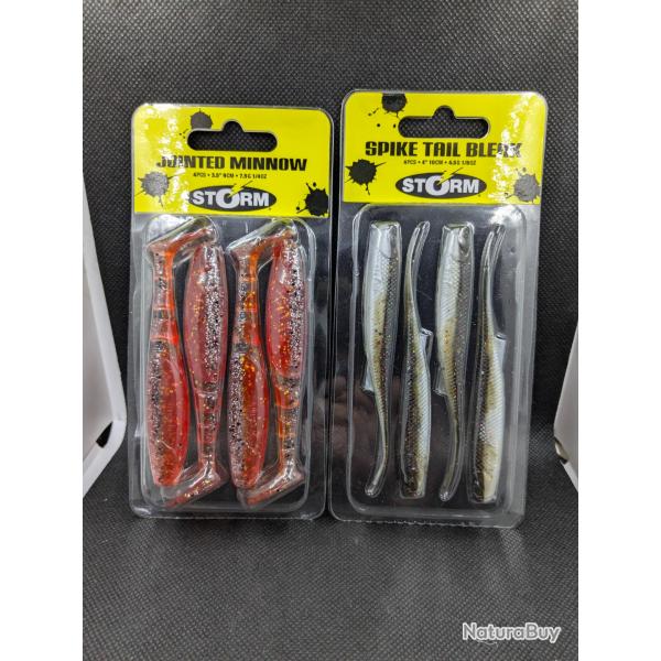 Lot leurres STORM / SPIKE TAIL BLEAK + JOINTED MINNOW