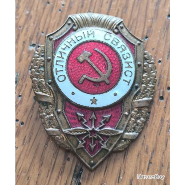 Insigne , order , mdaille Russe ( URSS ) d'excellent signaleur ww2 1943-44. -militaire